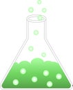 Cartoon test tube with green liquid